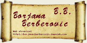 Borjana Berberović vizit kartica